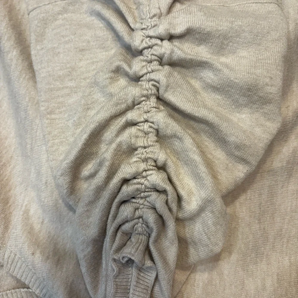 Max Studio Oatmeal Sweater Gathered 3/4 Dolman Sleeves Relaxed Fit Top Size XL - Picture 2 of 3